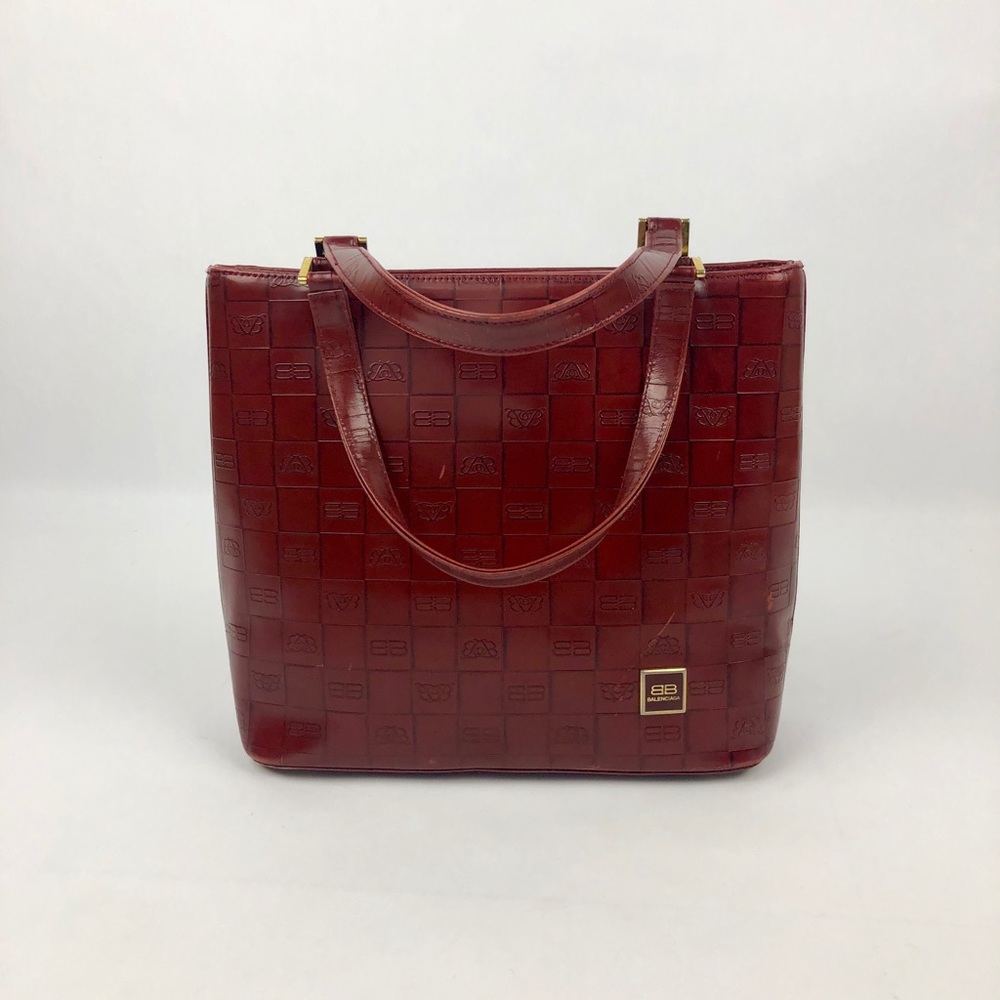 Balenciaga red leather bag